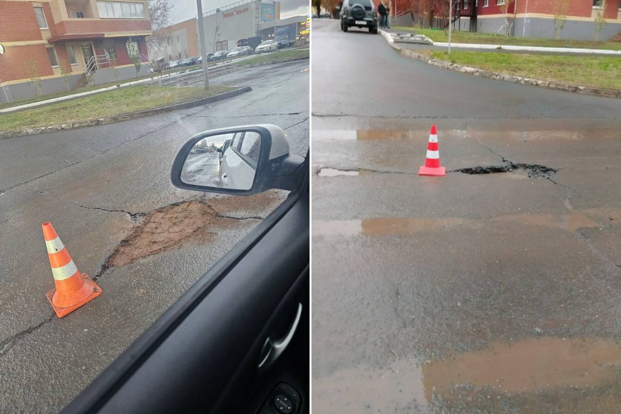 Ямы на улице Есимова засыпали песком 