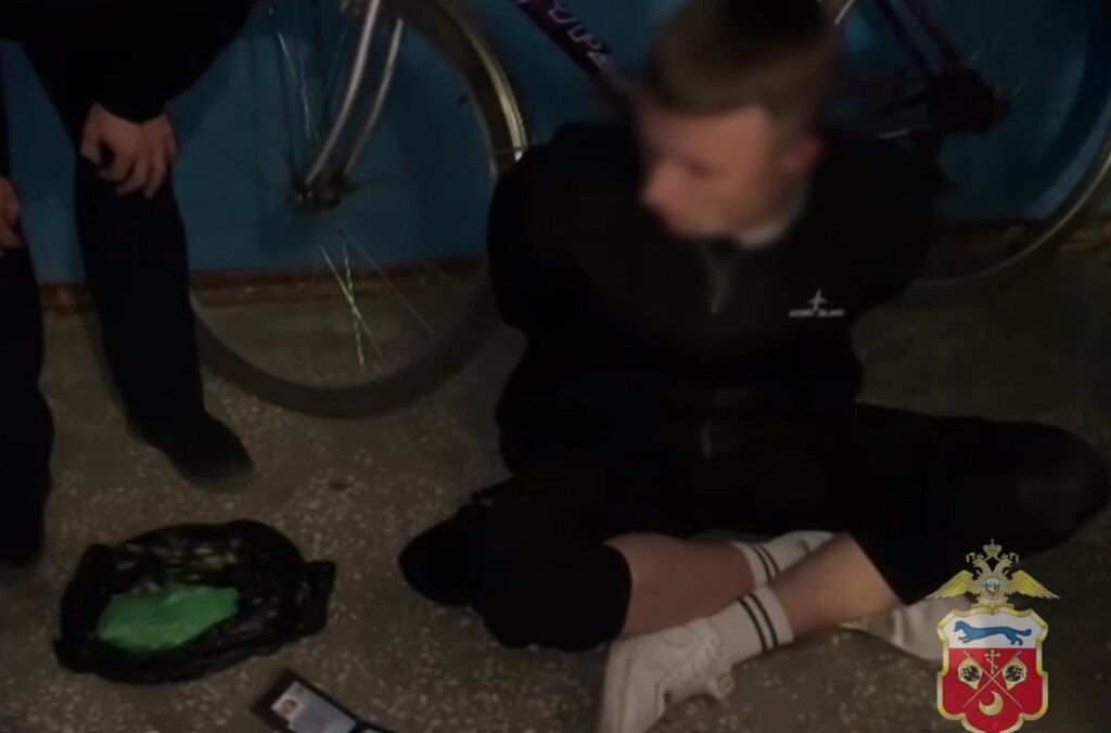 Кадр из видео задержания курьера. Видео: полиция Оренбуржья