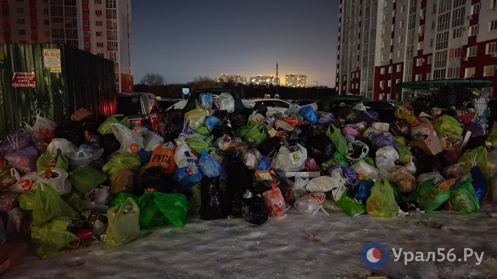 Заваленная отходами мусорная площадка в Оренбурге, фото из архива