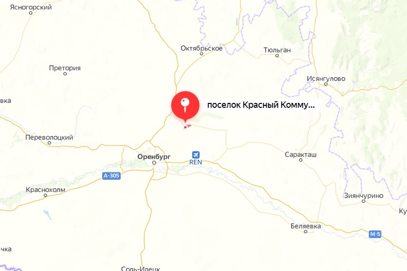 Красный коммунар оренбургская область карта