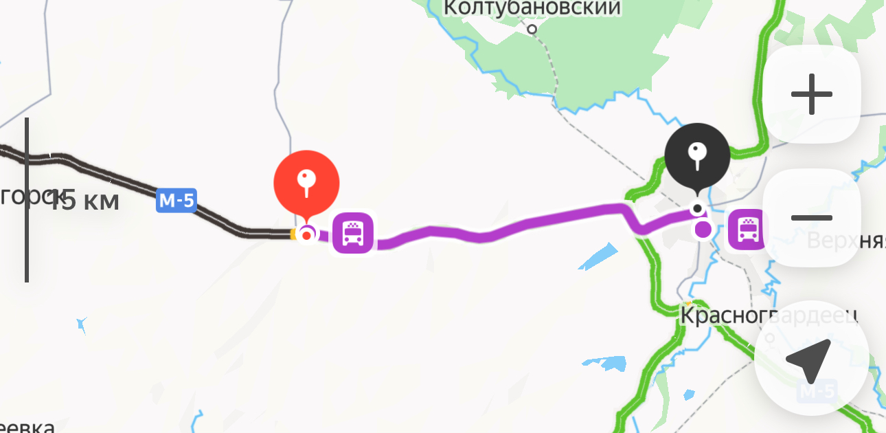 Перекрытый участок трассы на Яндекс.Карты