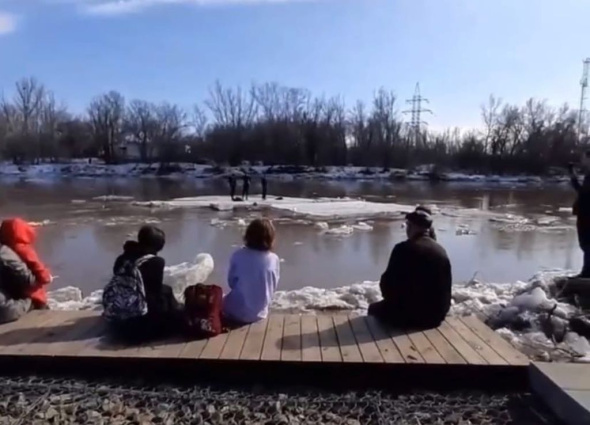 В Оренбурге троих подростков, которые хотели сделать фото на реке, унесло на льдине (видео)