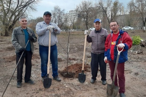Общественники Оренбурга начали высаживать «Народный парк» на проспекте Гагарина