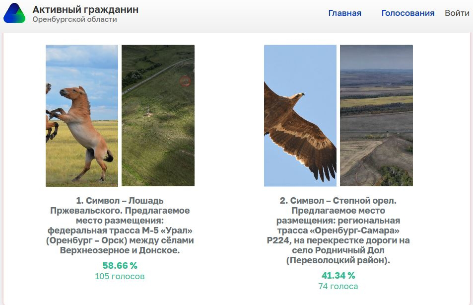 Выбор объекта. Скриншот с сайта «Активный гражданин»