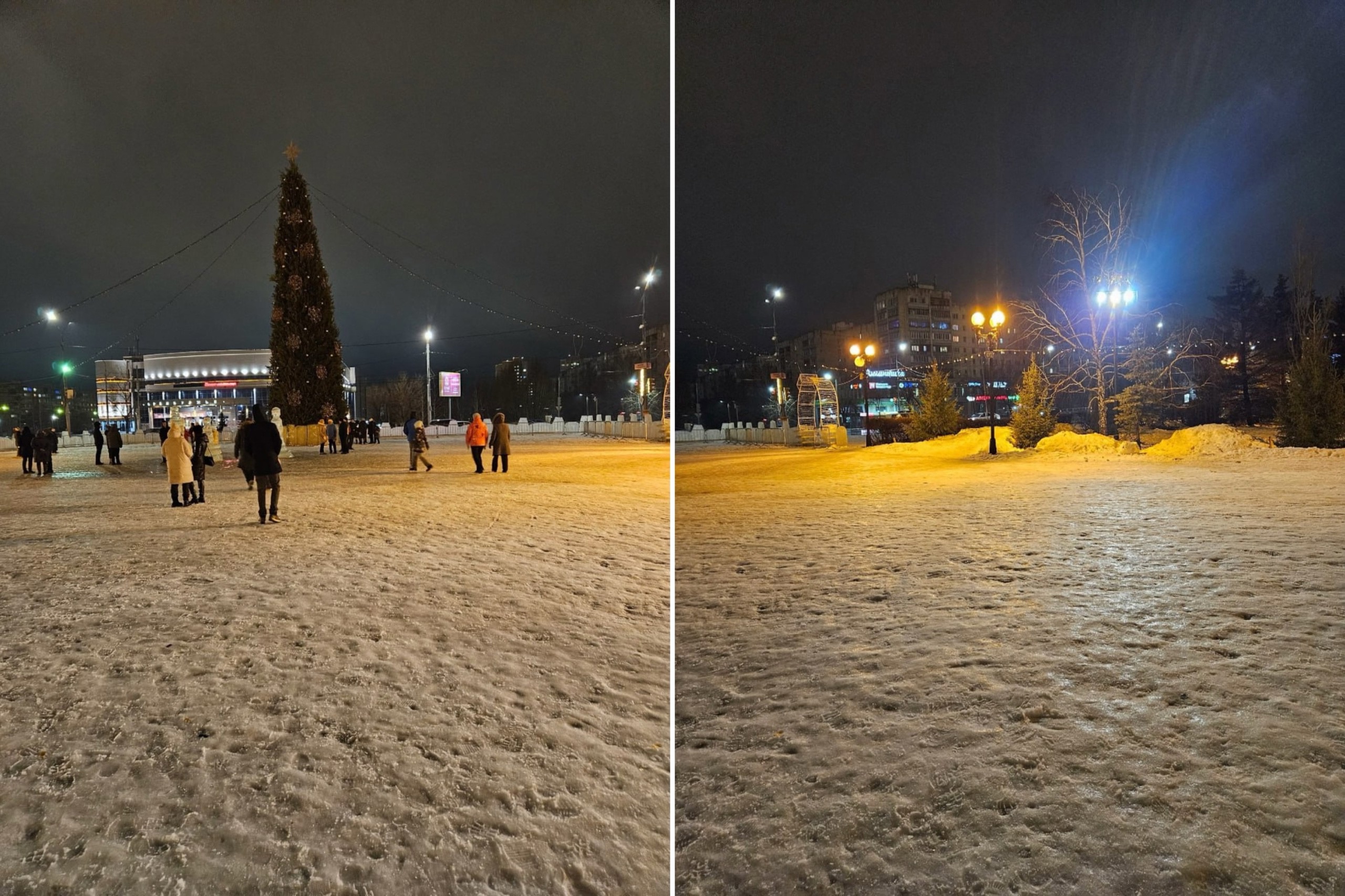 Сквер Гагарина в Оренбурге прошлой зимой