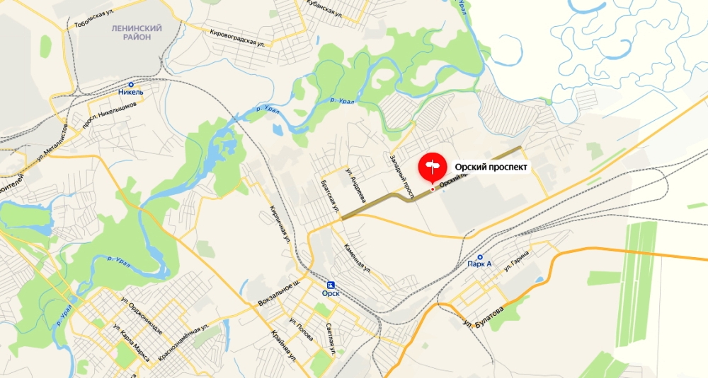 Орский проспект на картах Яндекс