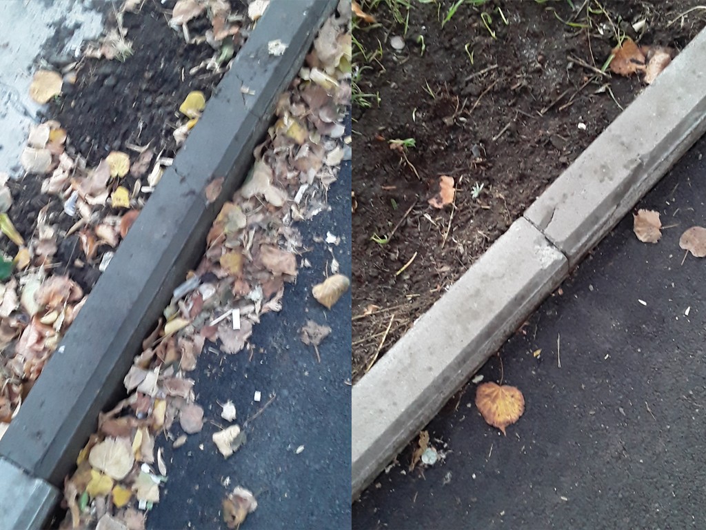 Новые бордюры потрескались в центре Орска