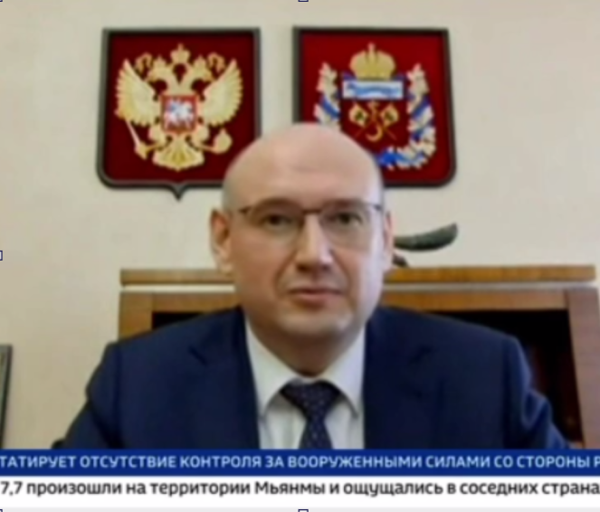 Евгений Солнцев на интервью для канала Россия24