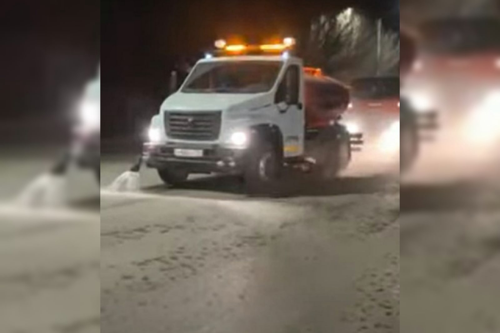 Скриншот с видео уборки снега