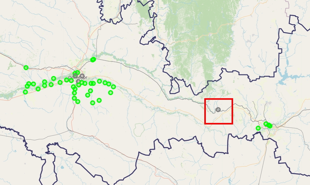 Карта экомониторинга Оренбургской области