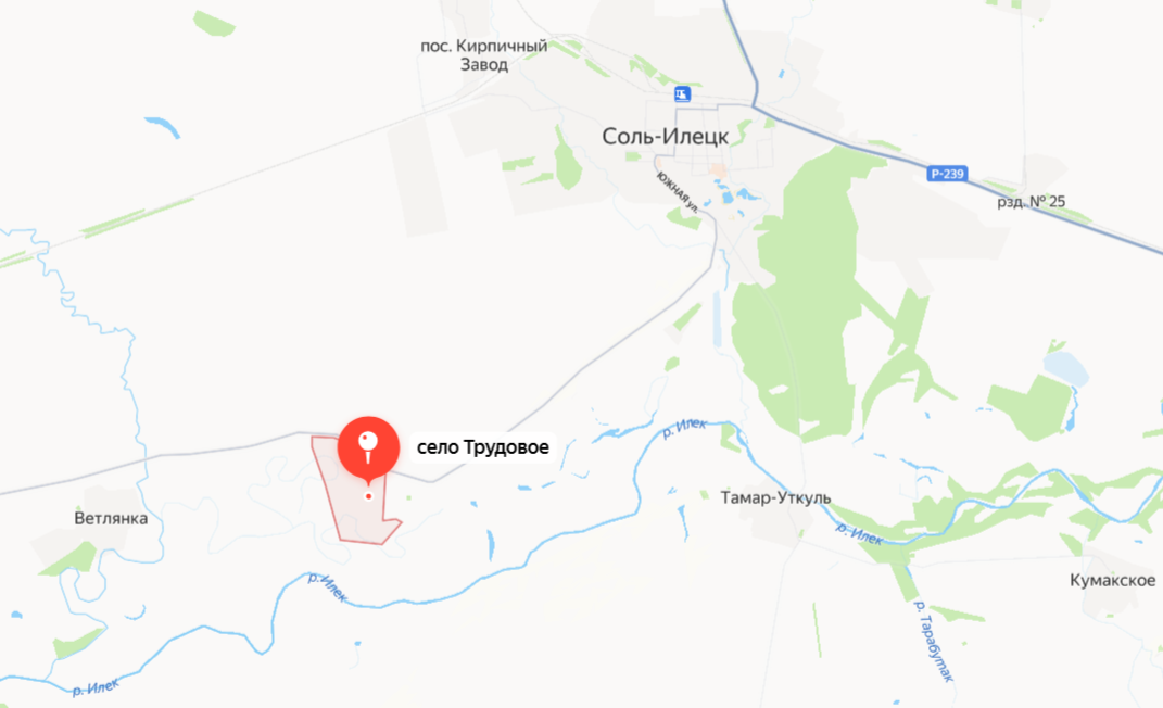 Село Трудовое на карте Яндекс
