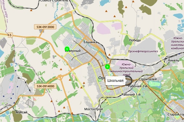 Скриншот с экокарты