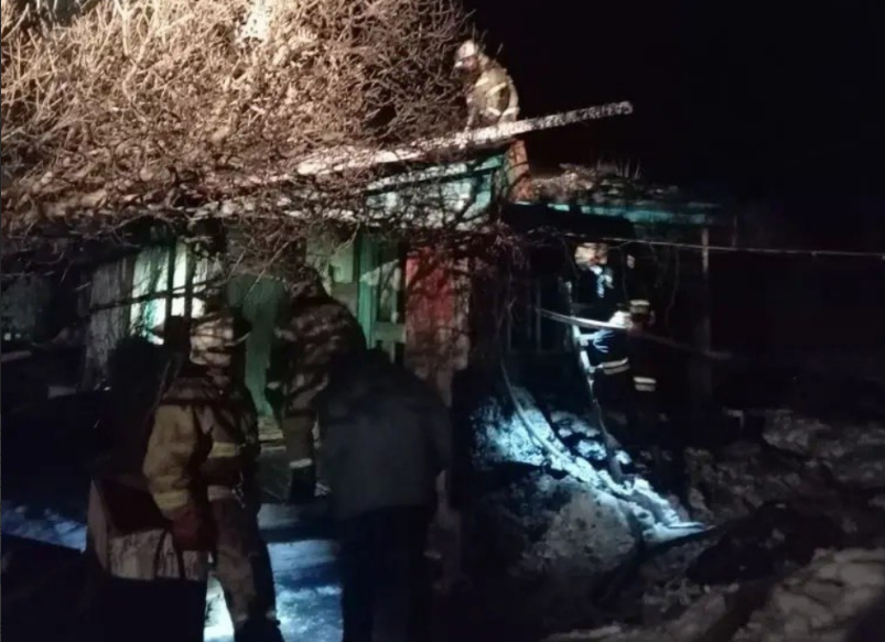 На месте пожара. Фото: Департамент пожарной безопасности и гражданской защиты Оренбургской области