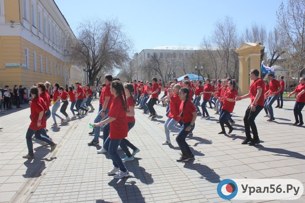 В Оренбурге студенты ОГАУ организовали флешмоб на улице Советской. 29.04.2017