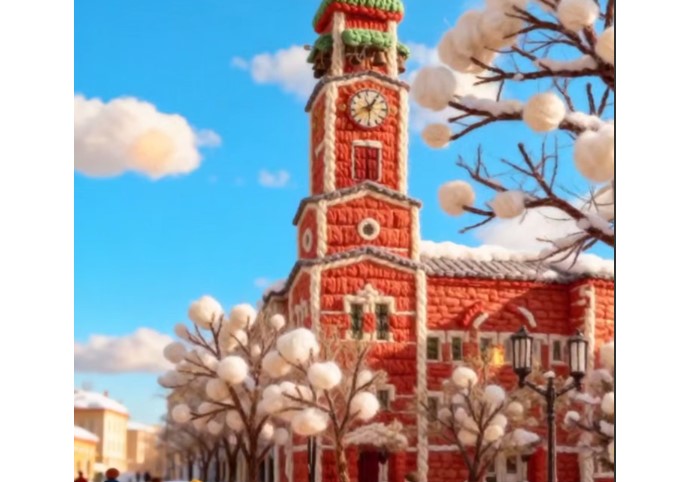 Как нейросеть увидела зимний Оренбург. Стоп-кадр из видео читателя Урал56.Ру