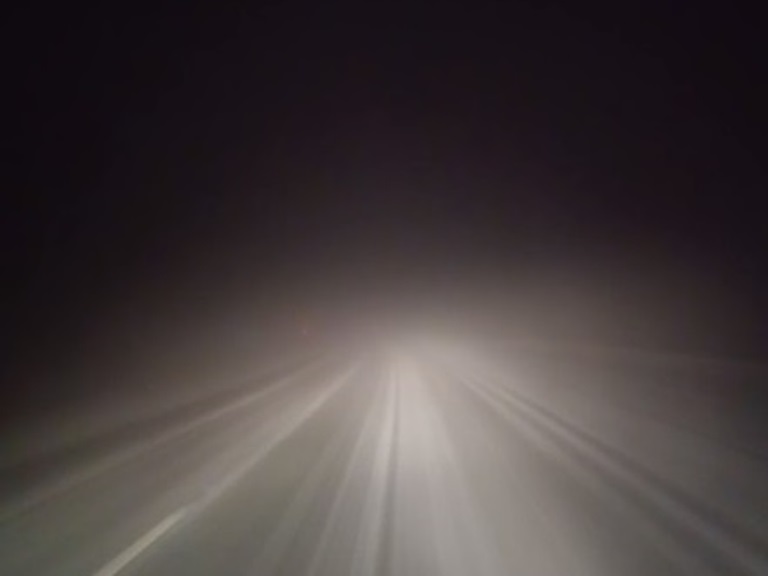 Туман на трассе Оренбург – Орск, фото очевидцев
