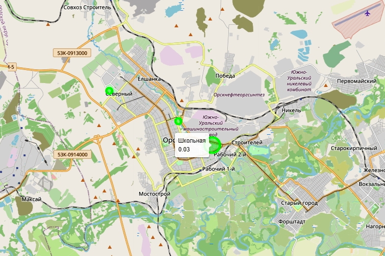 Карта экомониторинга, 31.10.2023