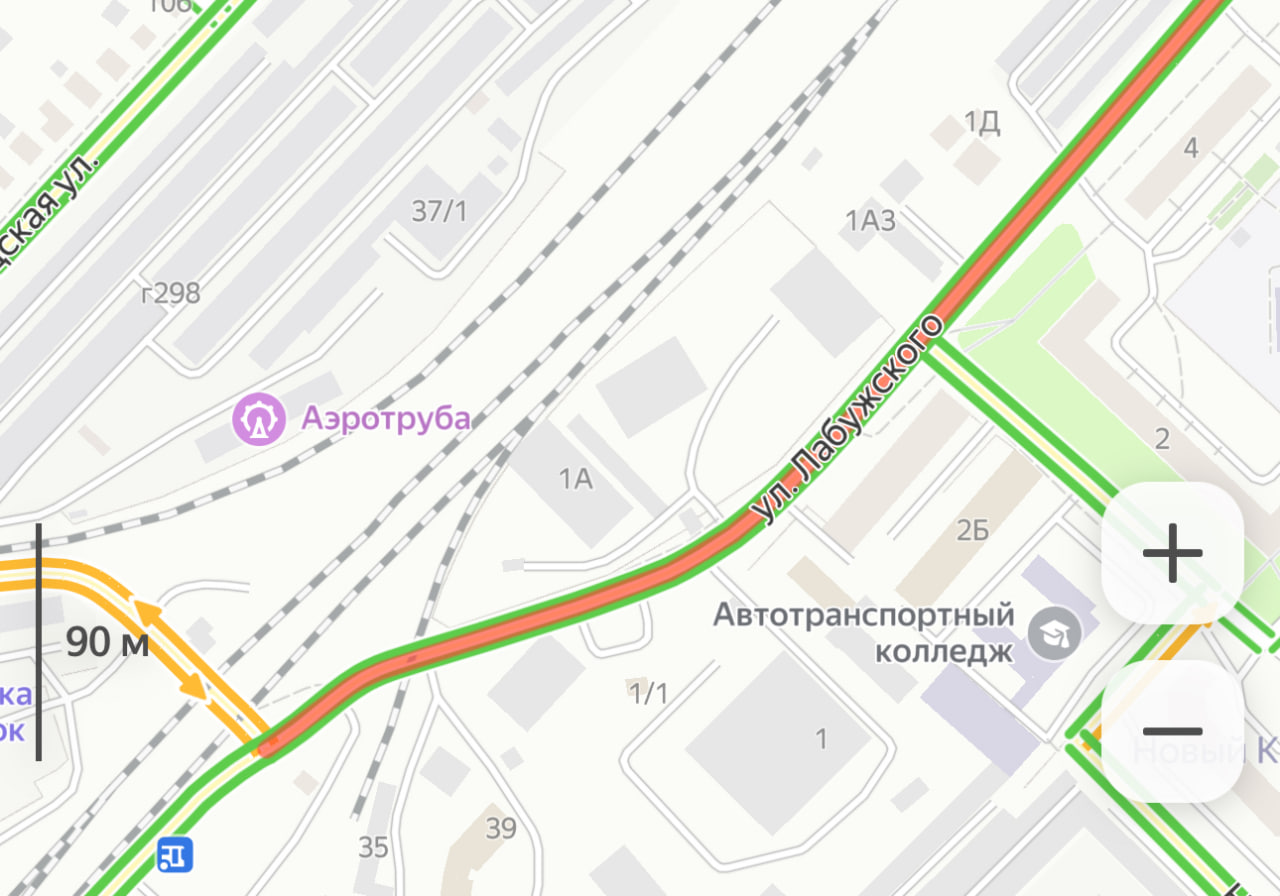 Один из переездов на Яндекс-карте