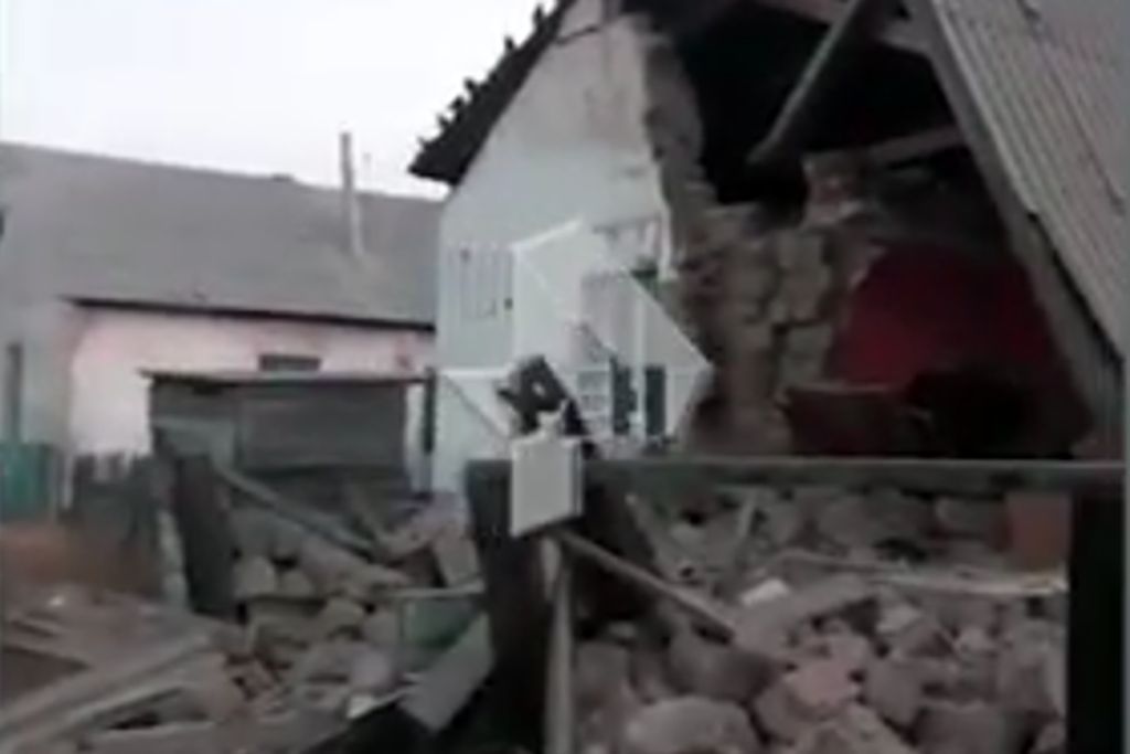 Скриншот с видео. Дом, где произошел взрыв
