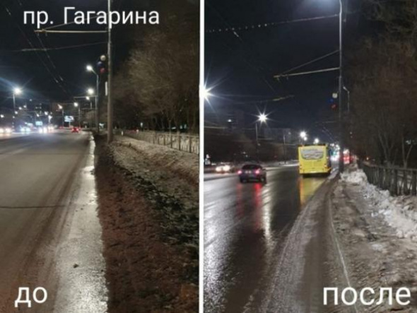 «До» и «после»: мэрия Оренбурга опубликовала фото уборки улиц в ночь с 4 на 5 февраля