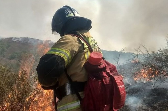 Под Кувандыком продолжается тушение крупного природного пожара. С огнем борется военная авиация 