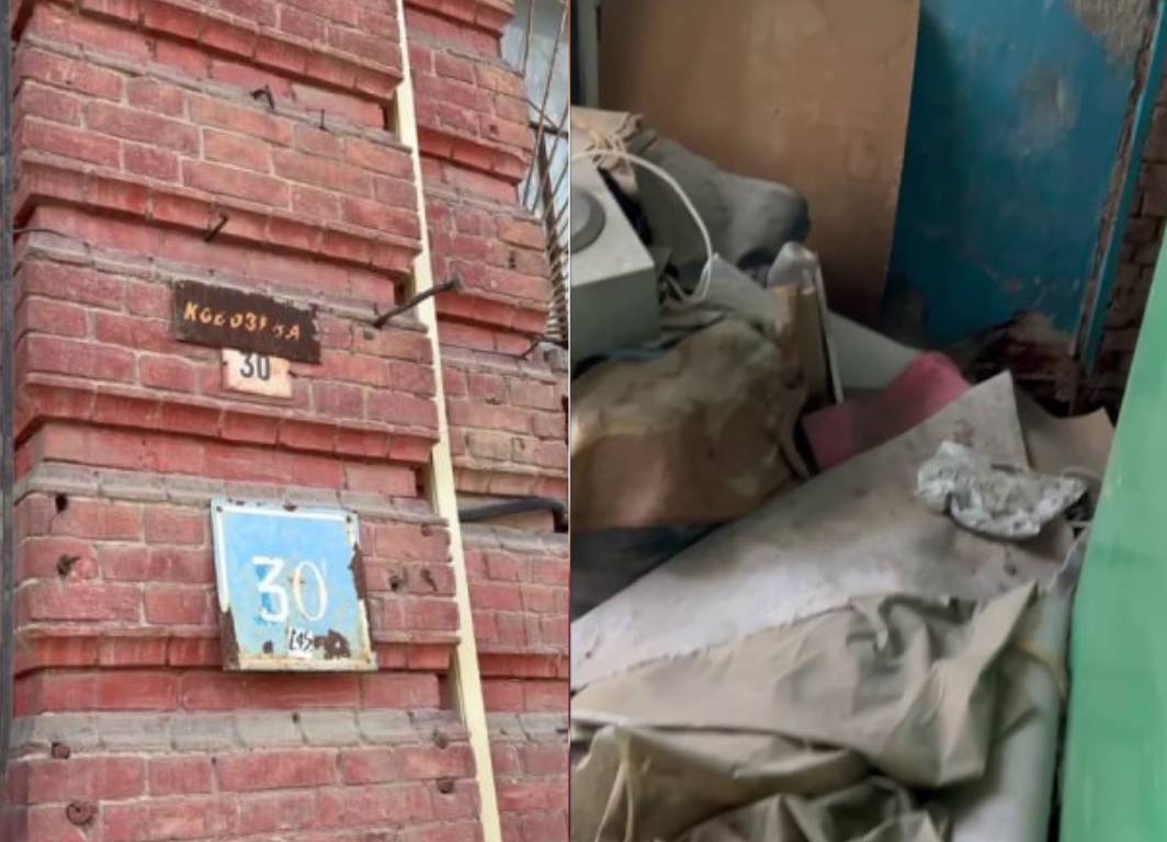 Скриншот видео, снятого в здании по ул. Кобозева. Источник: Дмитрий Болдырев 