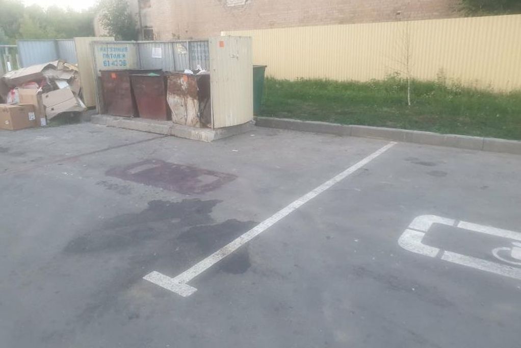 Место для инвалидов, выделенное на помойке в Оренбурге, закрасили. Фото: Типичный Оренбург 