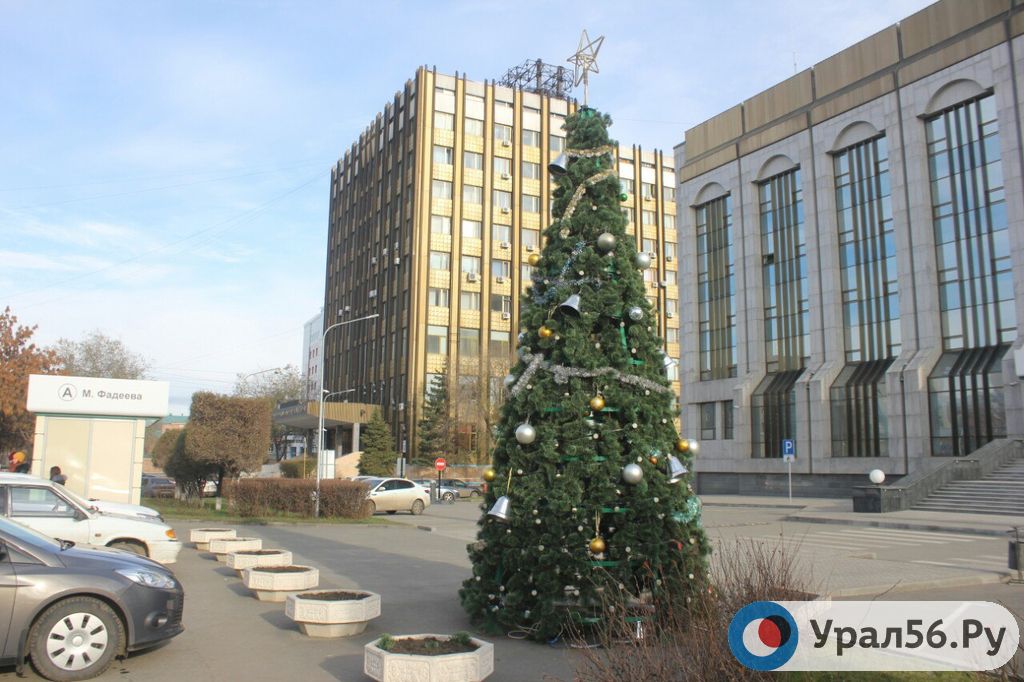 В Оренбурге установили первую новогоднюю елку