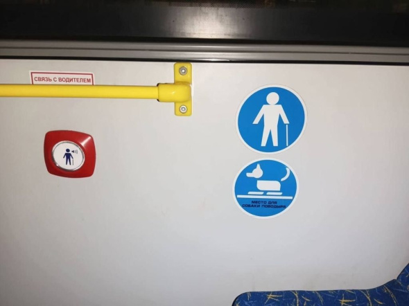 В  Оренбурге в новых автобусах оборудовали места для незрячих пассажиров с собакой-поводырем