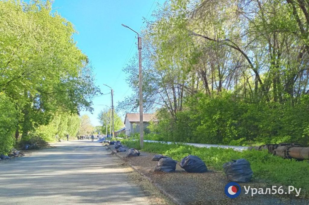 Мусорные мешки после субботника в Новотроицке