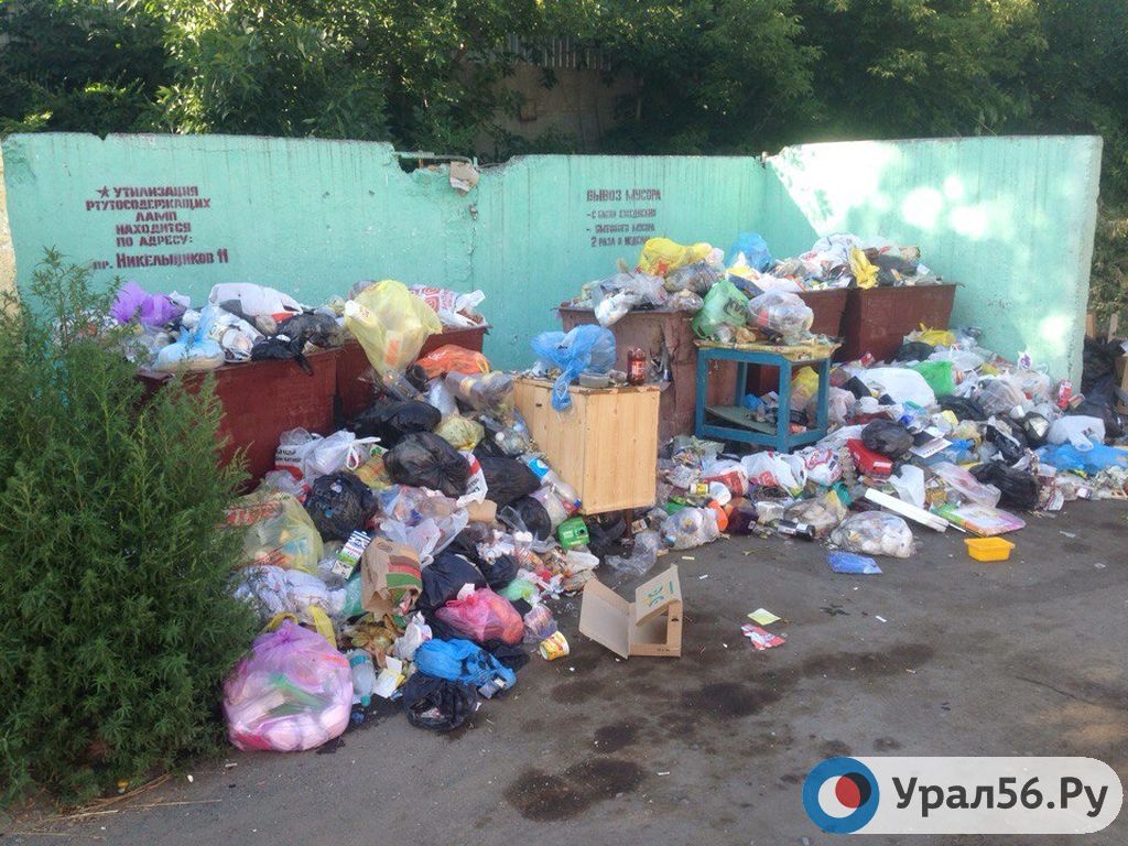 В Орске контейнеры завалены мусором