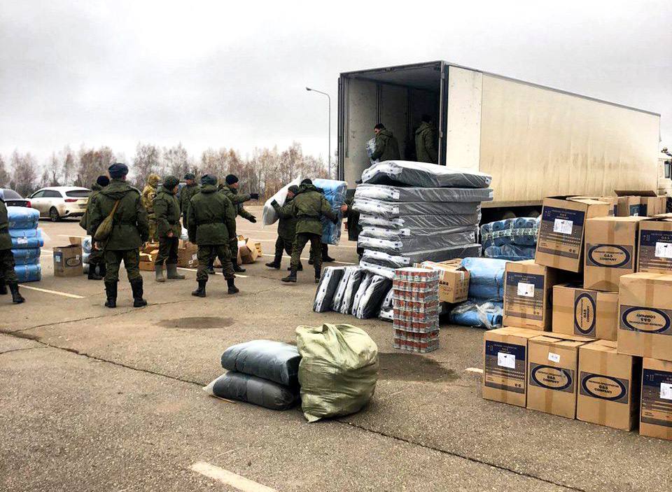 Помощь мобилизованным. Фото: ТГ-канал Дениса Паслера
