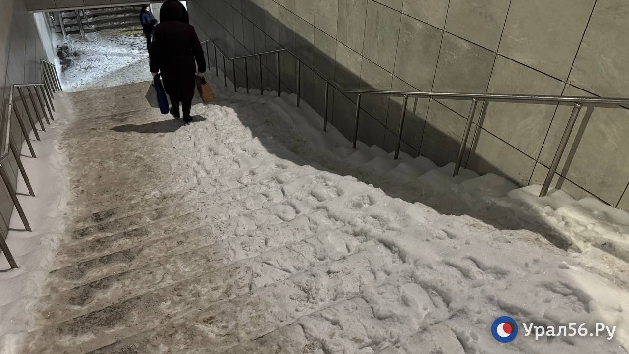 Состояние ступеней, которые веду в подземные переход на улице Чкалова, 24.12.2025