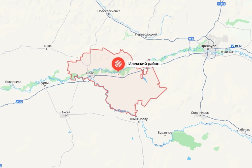Илекский район на Яндекс-карте
