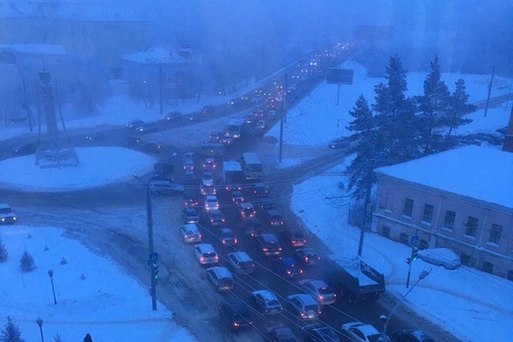 Пробка в Оренбурге, 23.01.19