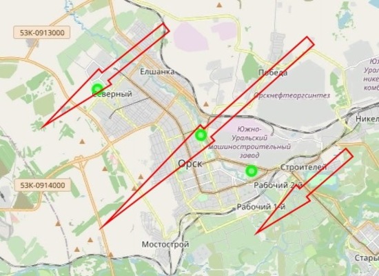 Направление ветра при экопостах, которые не фиксируют нарушений 