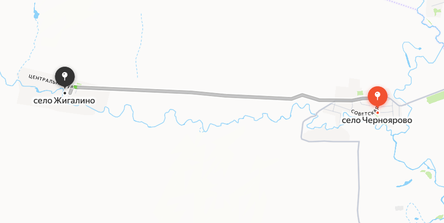 Автомобильная дорога Черноярово — Жигалино, фото: Яндекс.Карты