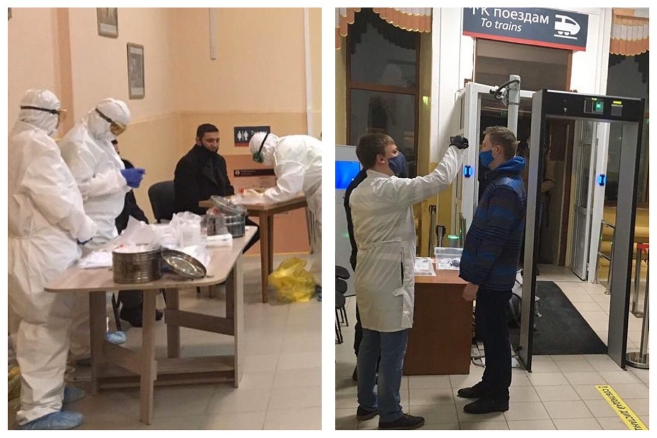 Тестирование приезжающих на железнодорожном вокзале
