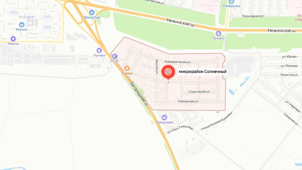 Поселок Солнечный в Оренбурге. Фото: Яндекс.Карты