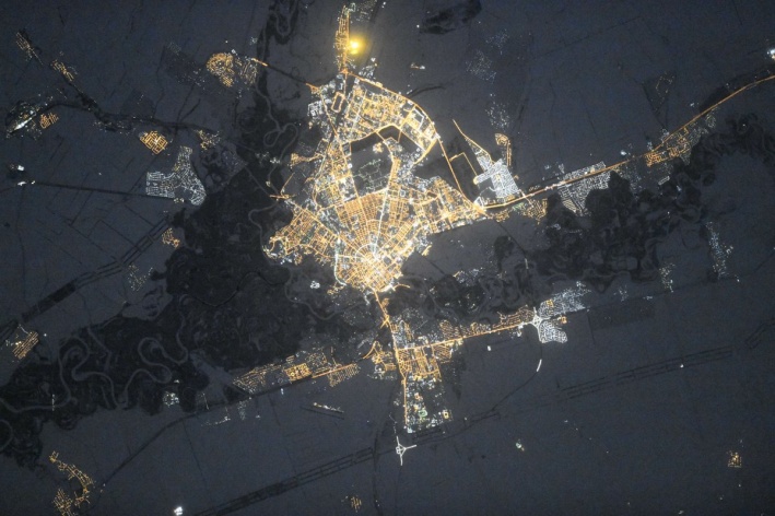 Вид на Оренбург из Космоса