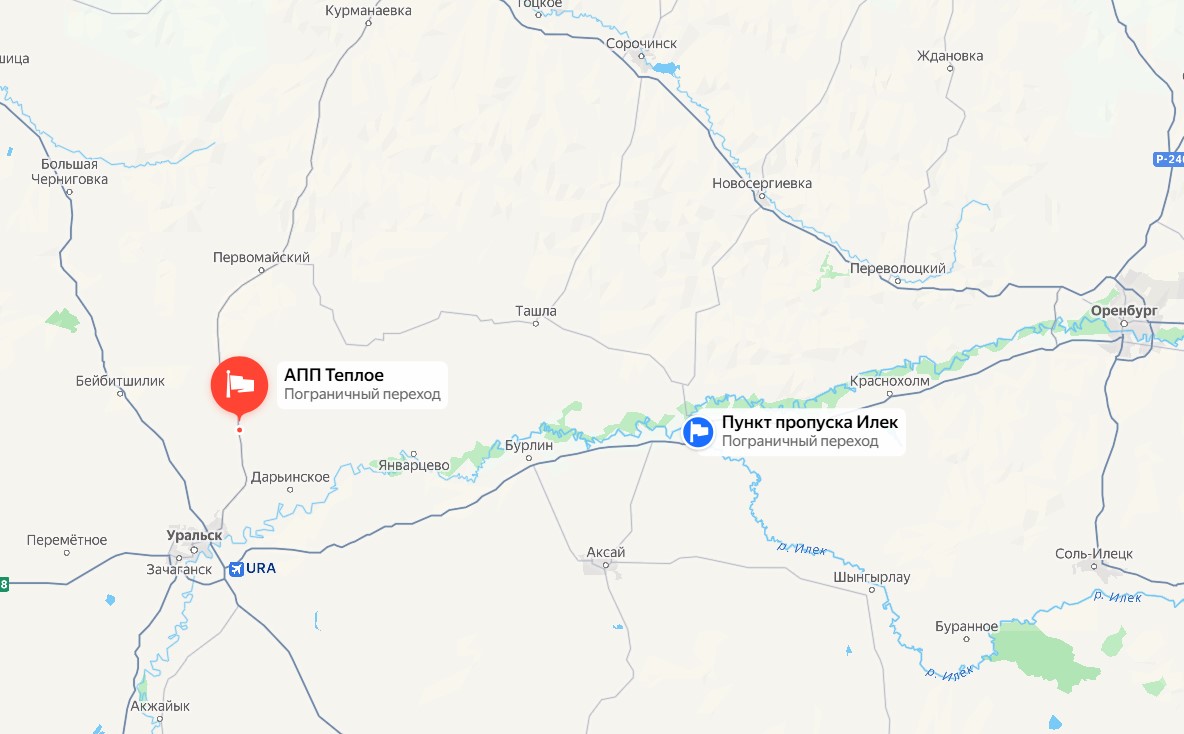 Пункт пропуска Теплое на Яндекс-карте