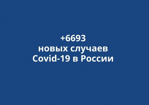 В России выявлено +6693 новых случаев коронавируса за сутки