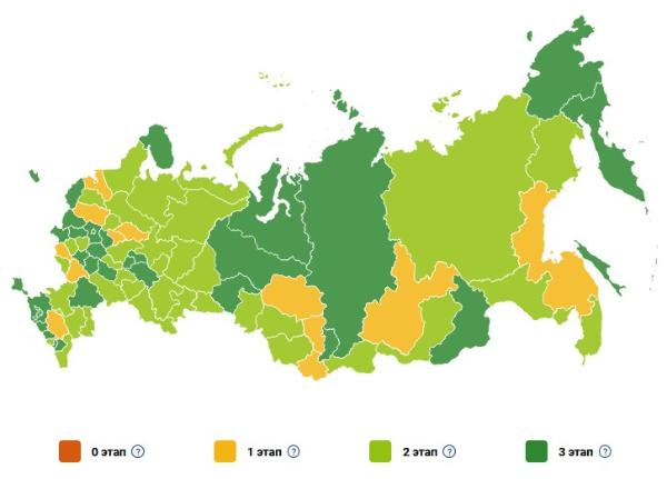 Этапы выхода из режима ограничений регионов РФ