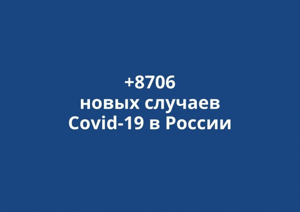 В России выявлено +8706 новых случаев коронавируса за сутки
