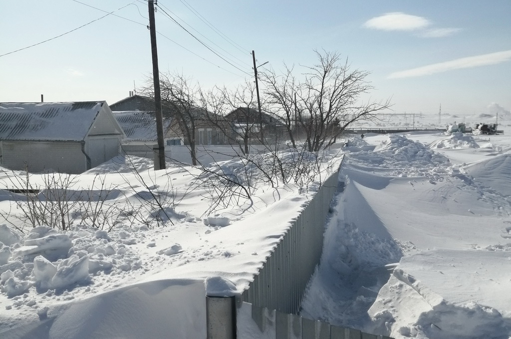 Улица Ударная в поселке совхоза «Строитель», 11.03.2021
