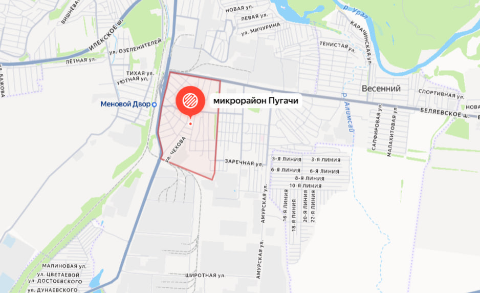 Район Пугачи на карте Яндекс