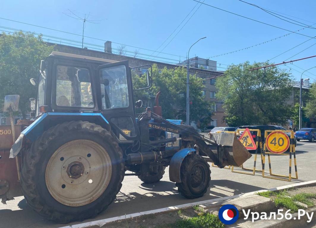 Дорожные работы на пр. Победы в Оренбурге, 24 мая