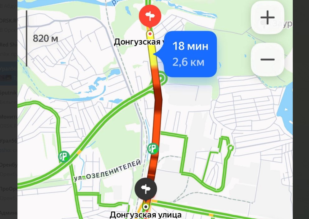 На пересечении Донгузской и Беляевской утром произошла авария. Фото: Яндекс карты