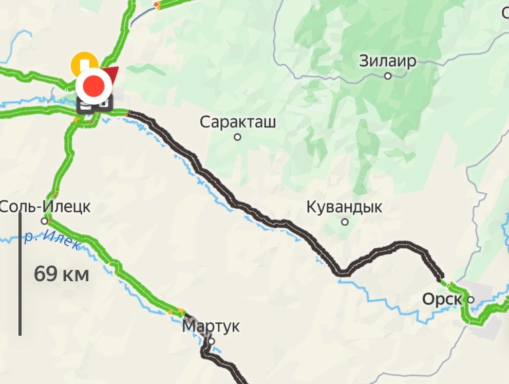 Трасса Оренбург – Орск. Фото: Яндекс Карты