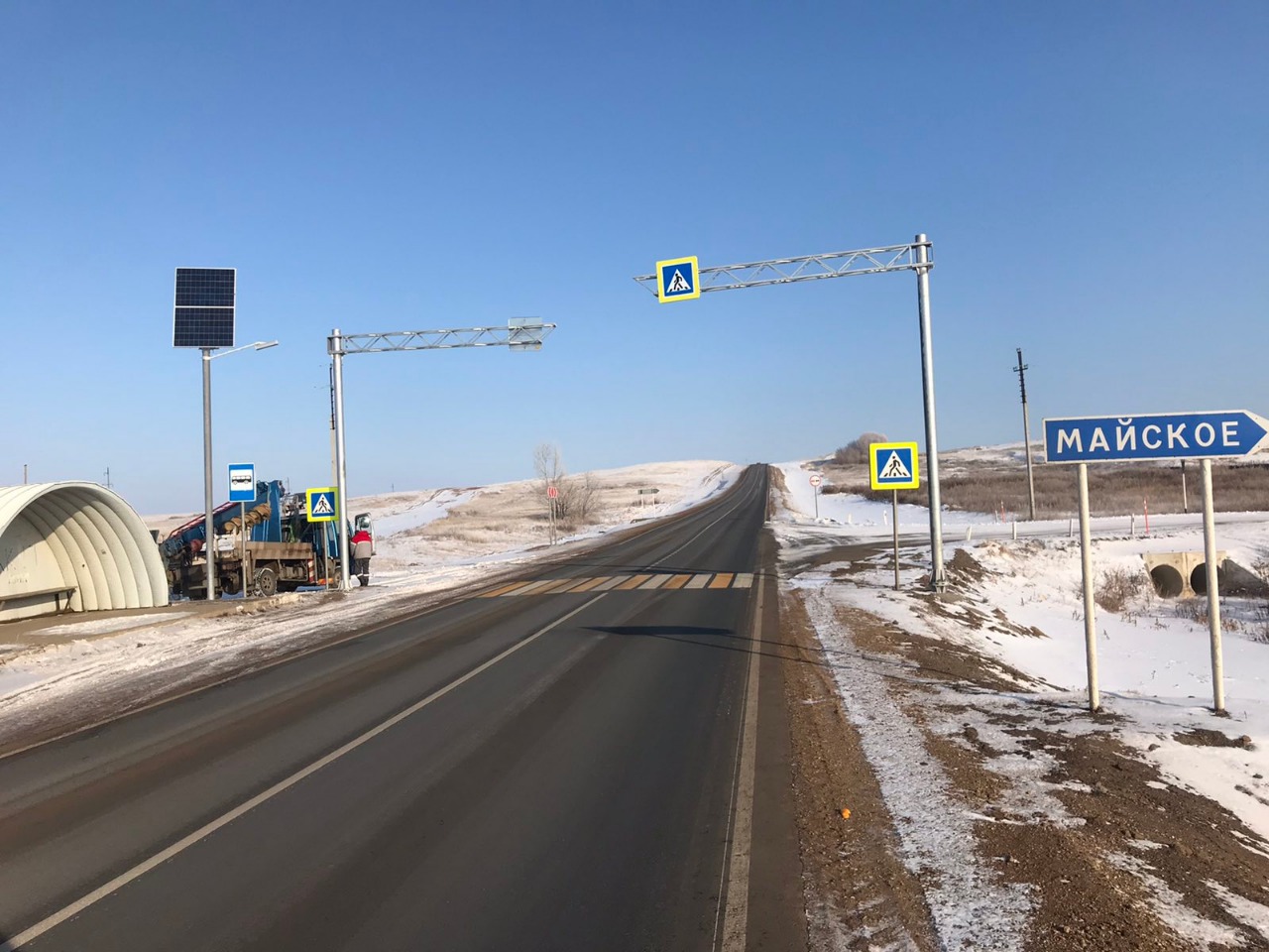 Работы на трассе Оренбургской области. Источник: правительство региона 